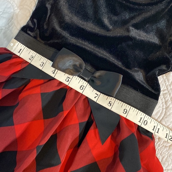 Fairytale Girls Velvet Tulle Plaid Dress with Matching Doll Dress - Picture 11 of 12